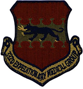Air Force 332nd Expeditionary Medical Group Spice Brown OCP Scorpion Shoulder Patch With Velcro